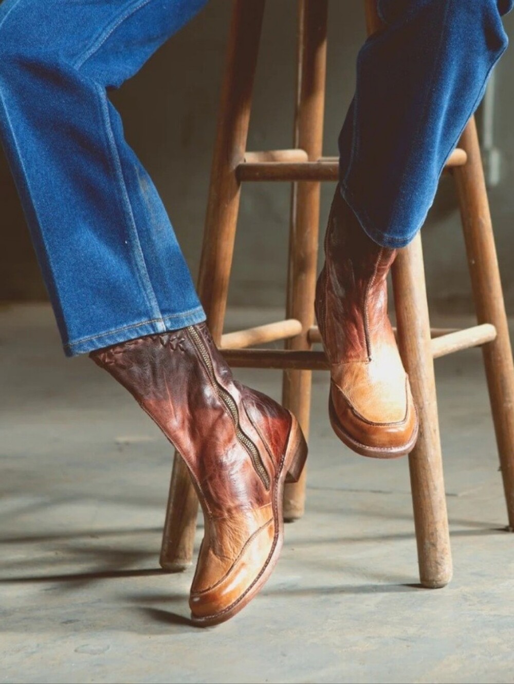 $355 RARE || Bed Stu Colleen Mid Calf Cold Brew Tie Dye Boots 7.5 - Picture 2 of 11